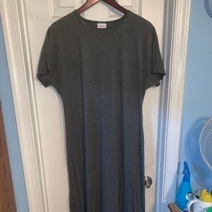Lularoe Heathered Grey Maria Maxi Dress Large